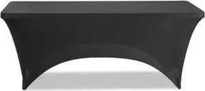 iGear Fabric Table Cover Polyester/Spandex 30 x 72 Black 16521