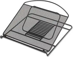 Onyx Adjustable Steel Mesh Laptop Stand, 12 1/4 X 12 1/4 X 1, Black