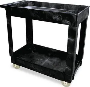 Service/utility Cart, Two-Shelf, 17w X 38d X 31h, Black