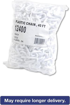 Crowd Control Stanchion Chain, Plastic, 40ft, White