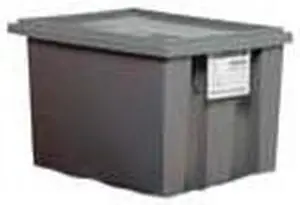 QUANTUM STORAGE SYSTEMS QDC2420-12 Attached Lid Container, 2.44 cu. ft., Gray