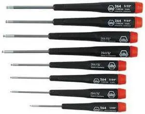 WIHA 26490 Prec. Screwdriver Set,Ball Hex,SAE,8pcs.
