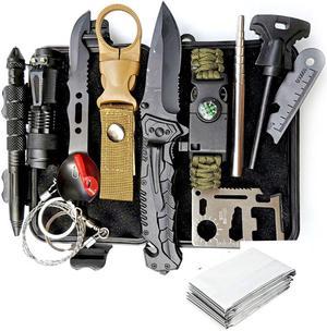 axGear Outdoor Survival Kit for Emergency Hunting Camping Aid box SOS Supplies