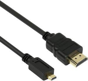 axGear Micro HDMI To HDMI Cable MicroHDMI Video Ver 1.4C Gold Plated Wire 6Ft 1.8M
