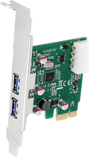 axGear USB 3.0 PCI-E Card 2 Port Hub PCIE Express Controller Adapter Card 5Gbps High Speed