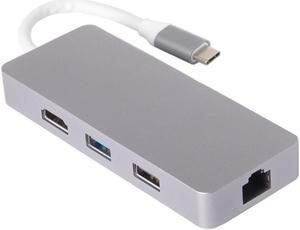 USB Type C 3.1 to HDMI Gigabit Lan Network Micro SD Card Reader USB 3.0 HUB