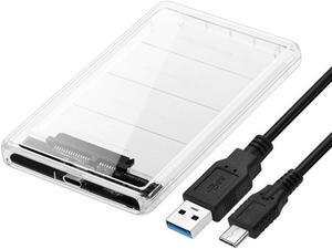 axGear USB-C Transparent SATA External HDD SDD Hard Drive 2.5 inch USB 3.1 Enclosure