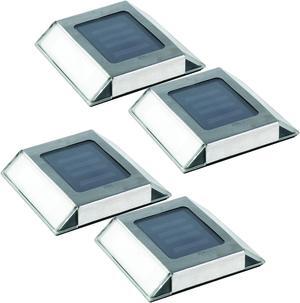 Stainless Steel Solar Powered Integrated LED Pathway Lights (4-Pack)