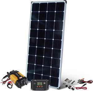 200 Watt Crystalline Solar Panel Kit with 400 Watt Inverter and 13 Amp Charge Controller