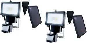 Single COB Solar Motion Activated Security Light with Integrated LED (2-Pack)