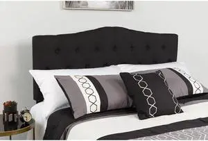 Cambridge Tufted Upholstered King Size Headboard in Black Fabric Cambridge Tufted Upholstered King Size Headboard in Black Fabric
