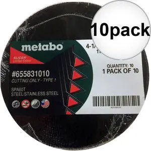 Metabo 655832010 10pk 4-1/2" x .40 x 7/8" Type 1 Slicer