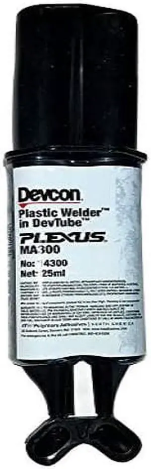 DEVCON 14300 Acrylic Adhesive, 14300 Series, Amber, Bottle, 1:01 Mix Ratio, 24