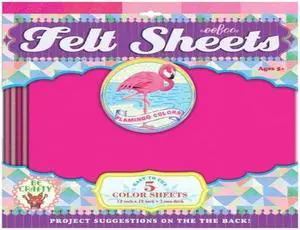 eeBoo Pink Flamingo Color Pink Felt Sheets, 5 sheets eeBoo Pink Flamingo Color Pink Felt Sheets, 5 sheets