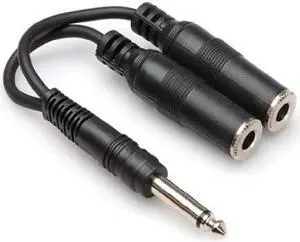 HOSA - YPP-111 - Y Cable - 1/4 in TS to Dual 1/4 in TSF