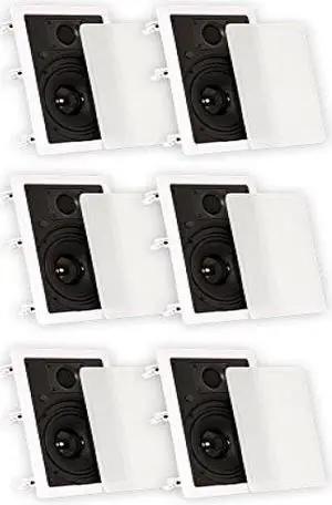 Theater Solutions TS65W In Wall 6.5" Speakers Surround Sound Home Theater 3 Pair Pack