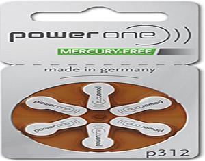 PowerOne Hearing Aid Batteries Size 312, PR41 (60 Batteries) + 2 Cell Battery Keychain Kit
