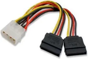 3 Pack Molex 4 Pin to 2 x 15 Pin SATA Power Cable for IDE to Serial ATA SATA Hard Drive Power Cable Adapter 3 Pack Molex 4 Pin to 2 x 15 Pin SATA Power Cable for IDE to Serial ATA SATA Hard Drive Power Cable Adapter