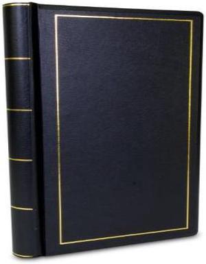 Looseleaf Minute Book Black Leather-Like Cover 250 Unruled Pages 8 1/2 x 11