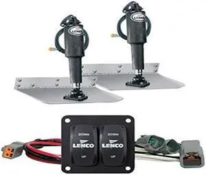 Lenco 9" X 12" Standard Mount Trim Tab Kit with Double Rocker Switch 15101-104