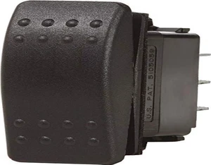 Blue Sea Systems Contura II (ON)-OFF-(ON) DPDT Switch, Black Blue Sea Systems Contura II (ON)-OFF-(ON) DPDT Switch, Black