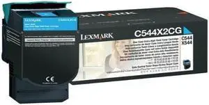 Lexmark C544X4CG Extra High Yield Return Program Toner Cartridge - Cyan