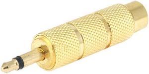 Monoprice Metal 3.5mm Mono Plug to 6.35mm (1/4 Inch) Mono Jack Adaptor - Gold