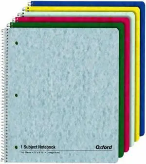 One-Subject Notebook Medium/College Rule Assorted Colors 9 x 11 100 Sheets 6/Pack 25009R