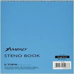 Steno Pads Gregg Rule Blue Cover 80 Green-Tint 6 x 9 Sheets 25286
