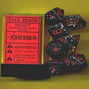 Chessex CHX25308 Dice - Speckled: 7Pc Space