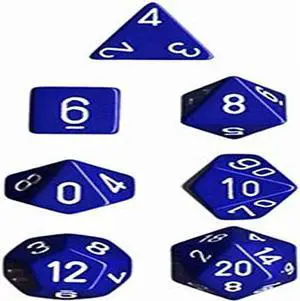 Chessex CHX25406 Dice-Opaque Blue/White Set Chessex CHX25406 Dice-Opaque Blue/White Set