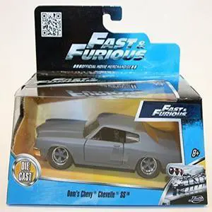 Dom's Chevrolet Chevelle SS Primer Grey Fast & Furious" Movie 1:32 Diecast Model Car by Jada"