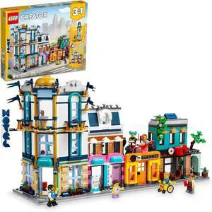 LEGO Creator Main Street 31141 Building Toy Set, 3 in 1 Features a Toy City Art Deco Building, Market Street Hotel, Café Music Store and 6 Minifigures, Endless Play Possibilities for Boys and Girls LEGO Creator Main Street 31141 Building Toy Set, 3 in 1 Features a Toy City Art Deco Building, Market Street Hotel, Café Music Store and 6 Minifigures, Endless Play Possibilities for Boys and Girls