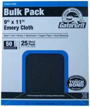 Gator 9 In. W. x 11 In. L. 50 Grit Emery Cloth (25-pack) 4247