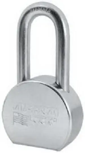 American Lock, A703, 2-1/2" Round, Solid Steel, Zinc Plated, 2" Shackle Boron, Long Shackle Padlock