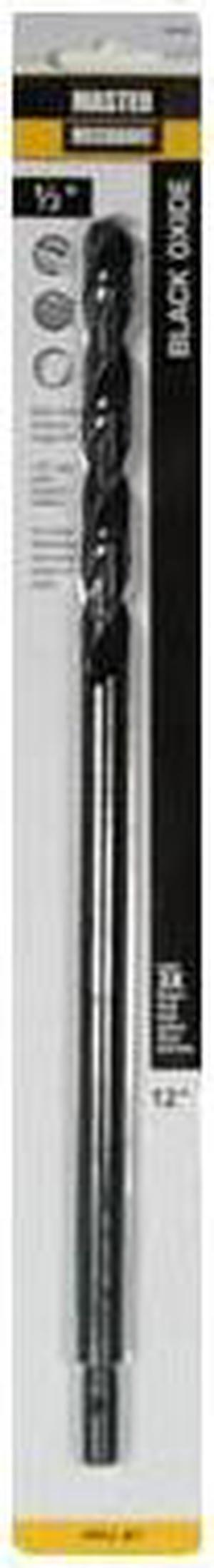 Master Mechanic, 504704, 1/2" x 12", Extra Length, High Speed Steel, Black Oxide Drill Bit