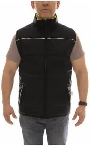Workreation V26022.3X Reversible Insulated Vest, Fluorescent Yellow/Green/Black, XXXL - Quantity 1