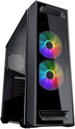 COUGAR MX350 RGB CGR-5NM1B-RGB Black ABS / Steel / Tempered Glass ATX Mid Tower Computer Case