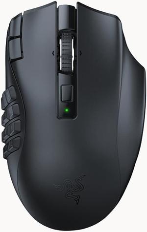 RAZER NAGA V2 HYPERSPEED WIRELESS MMO GAMING MOUSE: 19 PROGRAMMABLE BUTTONS - HYPERSCROLL TECHNOLOGY - FOCUS PRO 30K OPTICAL SENSOR  - MECHANICAL MOUSE SWITCHES GEN-2 - UP TO 400 HR BATTERY LIFE