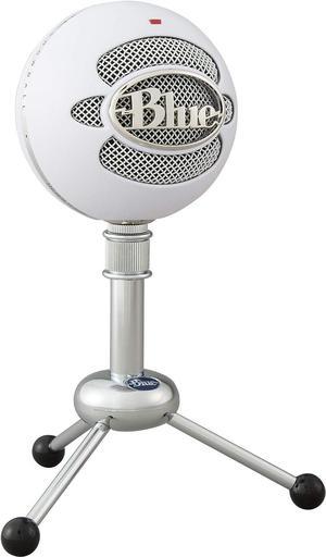 Blue Snowball USB Microphone for PC, Mac, Gaming, Recording, Streaming, Podcasting, Condenser Mic with Cardioid and Omnidirectional Pickup Patterns, Stylish Retro Design  White