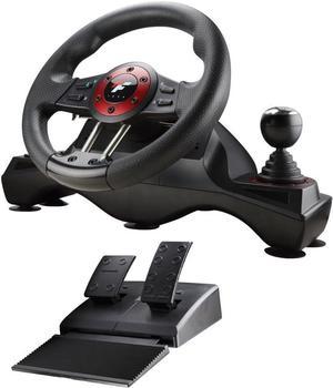steering wheel and pedals