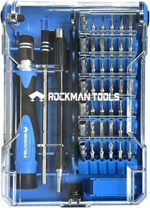 Screwdriver, Rockman Tools Basics 45 PCS Precision Screwdriver Bit Set- 1PC Precision Bits Driver, 1PC 120mm Precision Magnetic Holder, 1PC 120mm Precision Spring Tube (Blue)