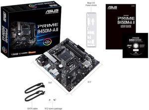ASUS Prime B450M-A II AM4 AMD B450 SATA 6Gb/s Micro ATX AMD Motherboard