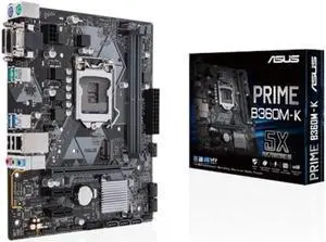 ASUS PRIME B360M-K - Motherboard - micro ATX - LGA1151 Socket - B360 - USB 3.1 Gen 1, USB 3.1 Gen 2 - Gigabit LAN - onbo
