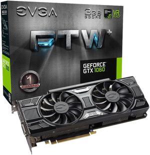 EVGA GeForce GTX 1060 DirectX 12 03G-P4-6367-KR 3GB 192-Bit GDDR5 PCI Express 3.0 x16 FTW+ Gaming ACX 3.0 Video Card