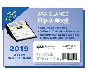 AT-A-GLANCE QuickNotes Flip-A-Week Refill - Calendars
