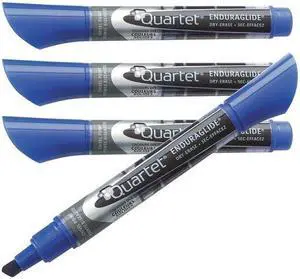 Quartet 5001-3M EnduraGlide Dry Erase Markers, Chisel Tip, Blue, Dozen