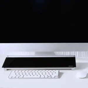 Quartet Glass Dry-Erase Desktop Computer Pad - 6" (0.5 ft) Width x 18" (1.5 ft) Height - Black Glass Surface - Rectangle - GDP186B - OEM