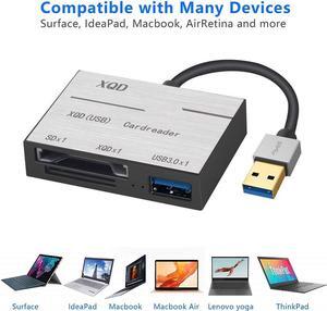 XQD Card Reader, Usb3.0 XQD/SD Card Reader Dual Slot Memory Card Reader with Usb3.0 port Compatible with Sony G/M Series Lexar 2933x/1400x USB Mark XQD Card, Support Windows/Mac OS System