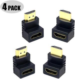 HDMI Coupler Male to Female Port Right Angle 90 Degree and 270 Degree Adapter,Support 3D 4K 1080P HDMI Extender for TV Stick, Roku stick, Chromecast, Nintendo Switch, Xbox, PS4, PS3, Laptop, PC,4-Pack